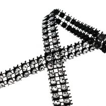 Deco ribbon black, silver 10mm 4m