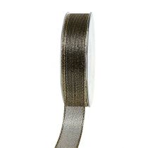 Deco tape with lurex stripes black 25mm 20m