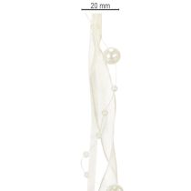 Product Decorative ribbon with pearls, cream, 20mm, 5m