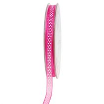 Product Decorative ribbon with dots pink 7mm 20m
