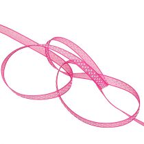 Product Decorative ribbon with dots pink 7mm 20m