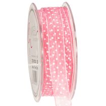 Product Gift ribbon with a stylish polka dot design for festive packaging, 1.5cm wide, 20m long