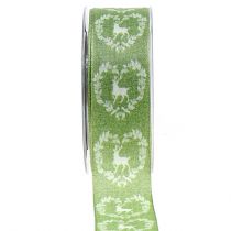 Product Deco ribbon green deer 40mm 20m