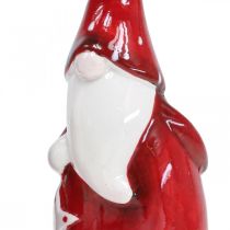 Product Santa Claus figure Nicholas red, white ceramic H13.5cm 2pcs
