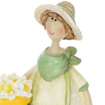 Product Decorative gardener figurines, table decoration, summer, green/yellow, 16.5 x 5.5 cm, 2 pieces