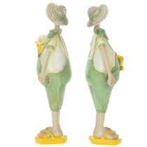 Product Decorative gardener figurines, table decoration, summer, green/yellow, 16.5 x 5.5 cm, 2 pieces