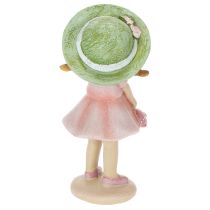 Product Decorative figurines of girls with hats, pink and green, 6.5x5.5x14.5cm, 2 pieces