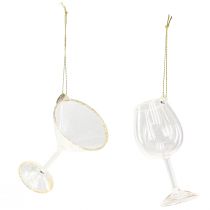Product Decorative Hanging Glasses Clear with Gold 9cm 2pcs