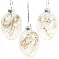Product Decorative Hanging Egg Glass Filled Easter Decoration for Hanging 5x8cm 6 Pcs