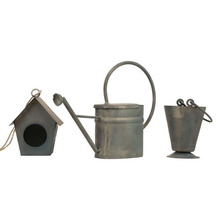 Decorative hanger metal decorative garden gray vintage 5-15cm set of 3