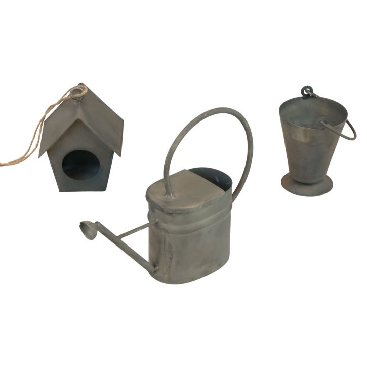 Decorative hanger metal decorative garden gray vintage 5-15cm set of 3