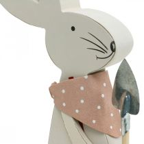 Product Decorative bunny with shovel, bunny boy, Easter decoration, wooden bunny, Easter bunny