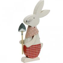 Decorative bunny with shovel, bunny boy, Easter decoration, wooden bunny, Easter bunny