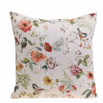 Decorative pillow summer decorative pillow with flowers/birds 37x37cm
