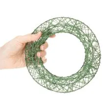 Product Green Metallic Wire Mesh Wreath Set for DIY Projects, 19cm, 2 Pieces