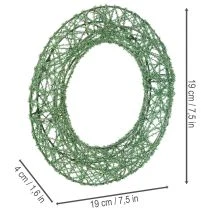 Product Green Metallic Wire Mesh Wreath Set for DIY Projects, 19cm, 2 Pieces
