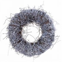 Decorative wreath nature, vine wreath, natural wreath Ø25cm snowed