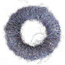 Decorative wreath nature, vine wreath, natural wreath Ø35cm snowed