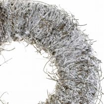 Decorative wreath nature, vine wreath, natural wreath Ø45cm snowed