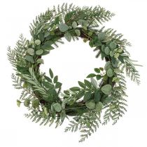 Product Decorative wreath artificial wreath eucalyptus fir olive Ø45cm