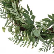 Product Decorative wreath artificial wreath eucalyptus fir olive Ø45cm