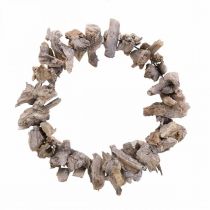 Product Decorative wreath natural wreath root wood decoration natural white Ø30cm