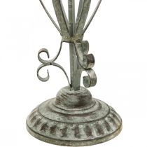 Wreath holder metal antique look, table decoration shabby chic H51cm