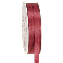 Product Decorative ribbon narrow taffeta ribbon Bordeaux 10mm 50m