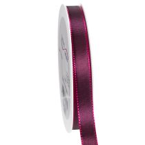 Product Berry-Coloured Taft Ribbon 15mm x 50m with Woven Edge for Gift Wrapping and Decorations