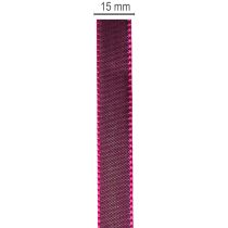Product Berry-Coloured Taft Ribbon 15mm x 50m with Woven Edge for Gift Wrapping and Decorations