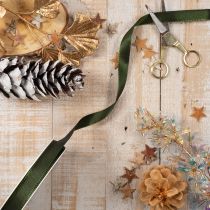 Product Green Moss Satin Ribbon with Woven Edge 15mm x 50m - 100% Polyester for Crafting, Decorating & Gift Wrapping