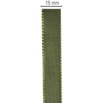 Product Green Moss Satin Ribbon with Woven Edge 15mm x 50m - 100% Polyester for Crafting, Decorating & Gift Wrapping