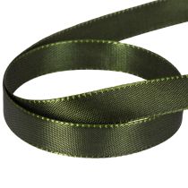 Product Green Moss Satin Ribbon with Woven Edge 15mm x 50m - 100% Polyester for Crafting, Decorating & Gift Wrapping