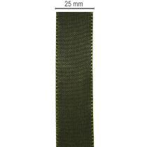 Product Shiny Green Taffeta Ribbon 25mm x 50m for Gift and Home Decoration