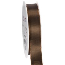 Product Brown Taffeta Ribbon Roll 25mm x 50m for Decorative Use
