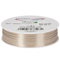 Product Beige Narrow Fabric Ribbon for Gift Wrapping and Decoration 10mm x 50m