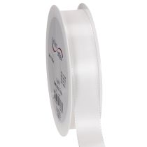 Product White Polyester Decorative Taft Ribbon, 25mm x 50m