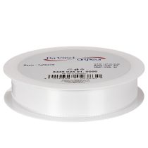 Product White Polyester Decorative Taft Ribbon, 25mm x 50m