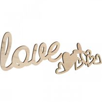 Product Hearts "Love" wooden decoration natural with magnet decoration sign 20.5/25cm 6 pieces