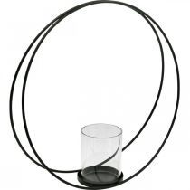 Product Decorative ring lantern metal candle holder black Ø35cm