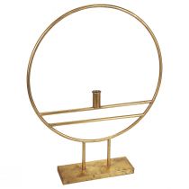 Product Decorative ring with foot candlestick metal decoration gold Ø44.5cm
