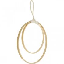 Product Ring for hanging, DIY, window decoration, boho style, double ring natural colors Ø20/15cm 4 pcs