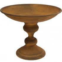 Product Decorative bowl on foot bowl rust look metal Ø22cm H18.5cm