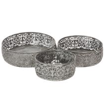 Product Decorative metal bowl, grey and white pattern, Ø16/19.5/23.5cm, set of 3