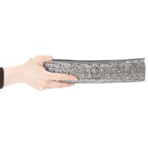 Product Decorative metal bowl, grey pattern, oval, L36cm/33.5cm, set of 2