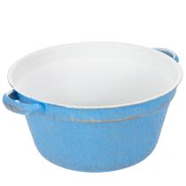 Product Decorative bowl/planter, blue metal, shabby chic decor, Ø21cm, H10.5cm