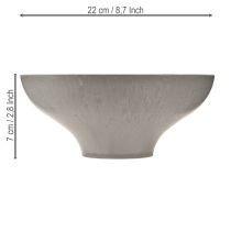 Product Decorative bowl with base, round plant bowl, grey, Ø19cm, H8cm