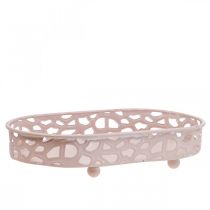Decorative bowl Oval bowl with feet table decoration pink 30×18cm