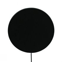 Product Decorative plug wood board round black Ø6cm L15cm 12pcs