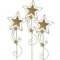 Product Deco plug star gold glittering H54cm 4pcs